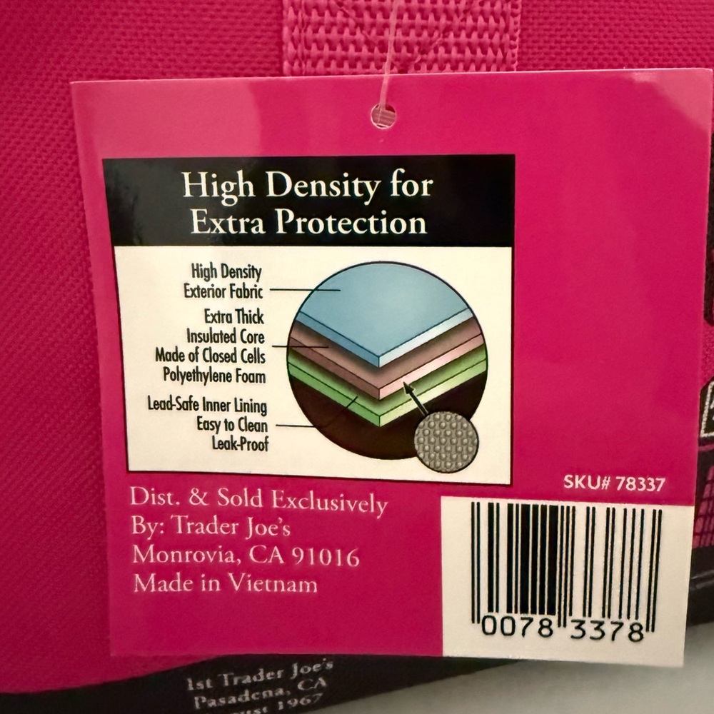 🆕 LAST ONE- New Trader Joe’s mini Hot  Pink Insulated Bag - Picture 8 of 8